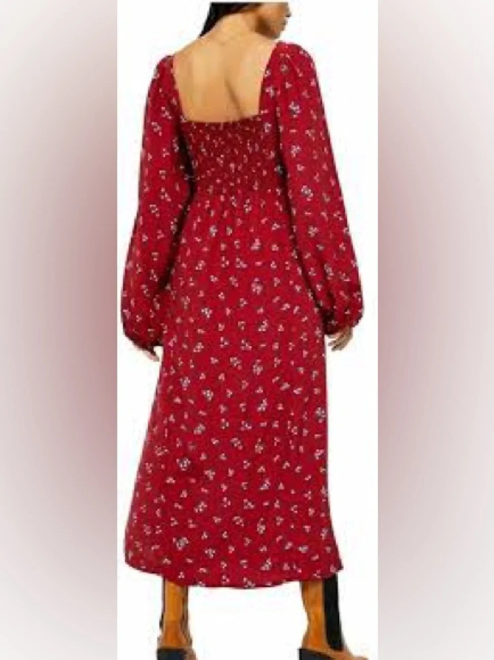 Free People Red Floral Midi Dress